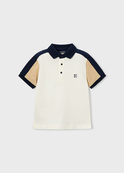 Coordinated short-sleeved polo shirt