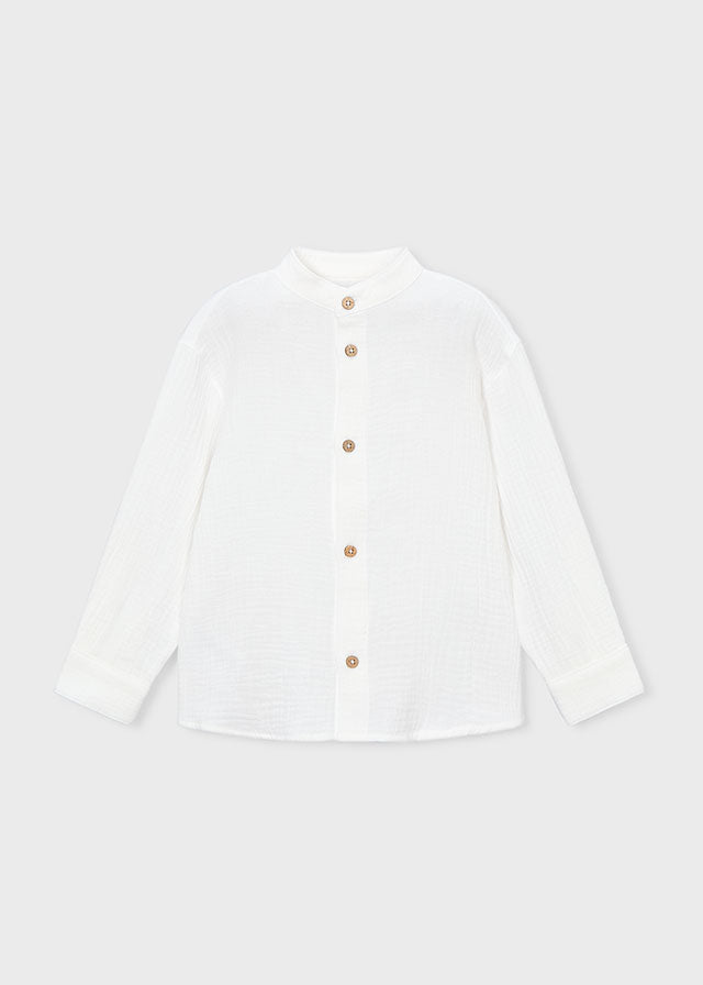 Long-sleeved crinkled shirt