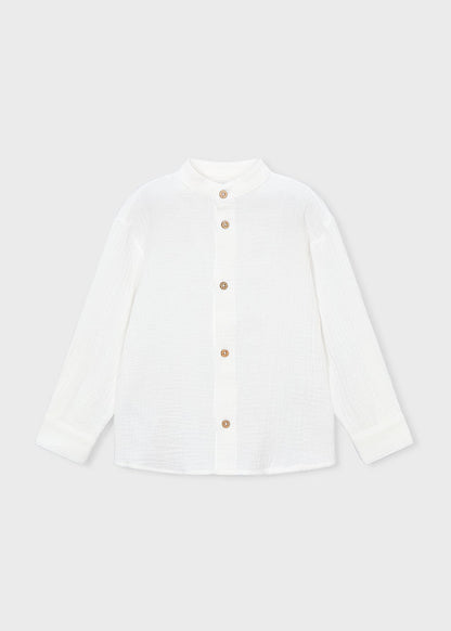 Long-sleeved crinkled shirt