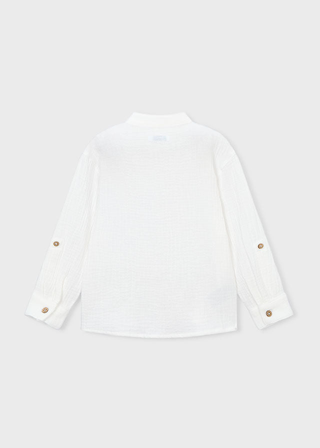 Long-sleeved crinkled shirt