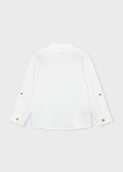 Long-sleeved crinkled shirt