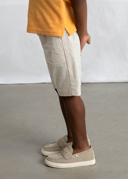 Linen suiting Bermuda shorts