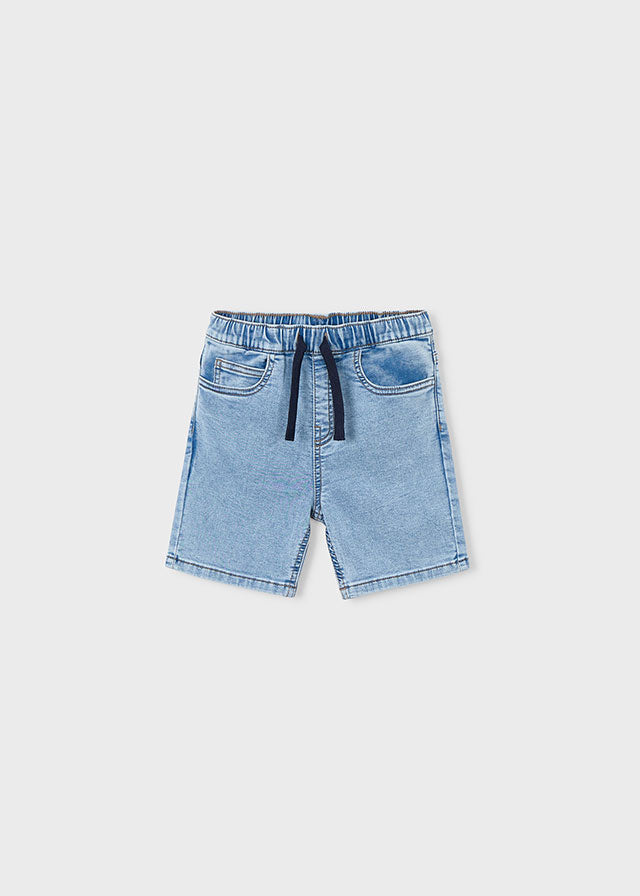 Soft denim jogger shorts