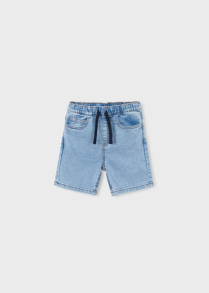 Soft denim jogger shorts