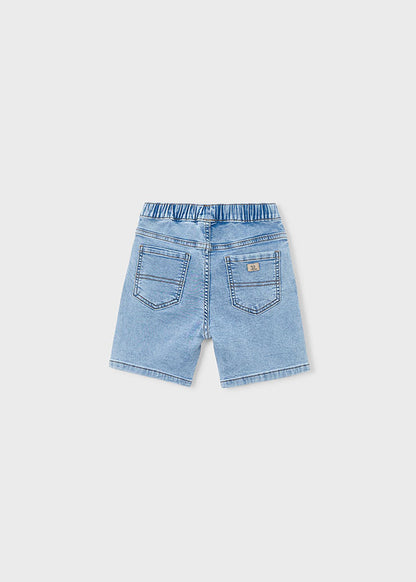 Soft denim jogger shorts