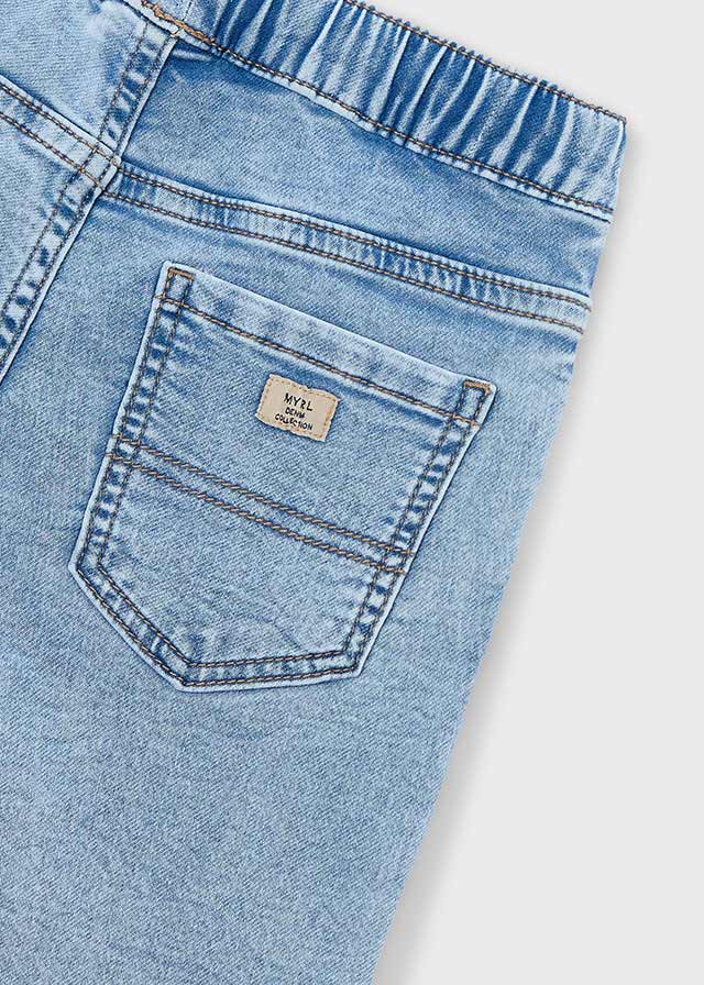 Soft denim jogger shorts