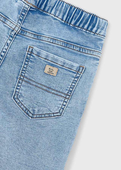 Soft denim jogger shorts