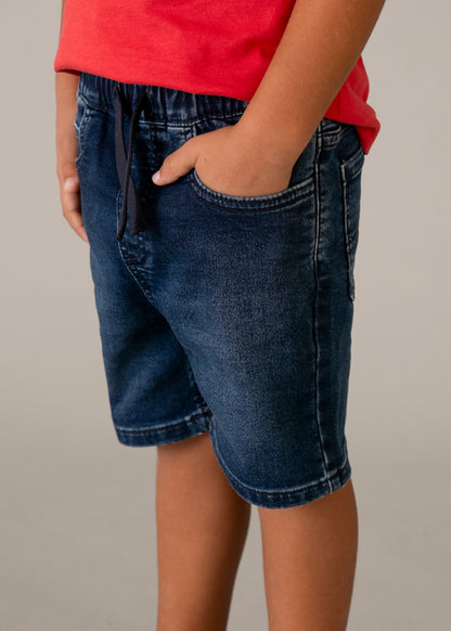 Soft denim jogger shorts