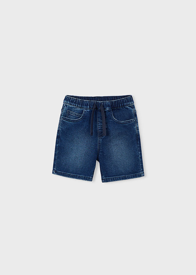 Soft denim jogger shorts