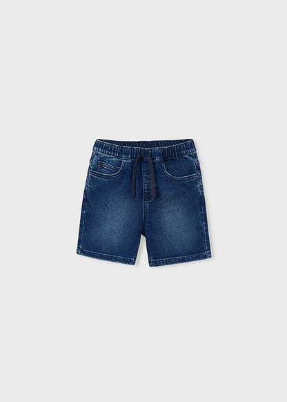 Soft denim jogger shorts
