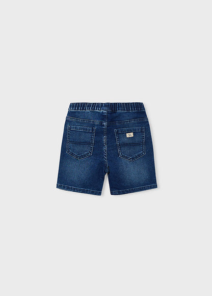 Soft denim jogger shorts