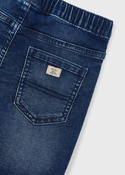 Soft denim jogger shorts