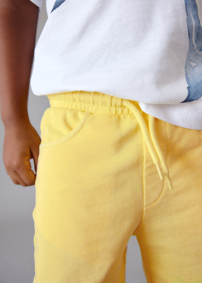Distressed denim shorts