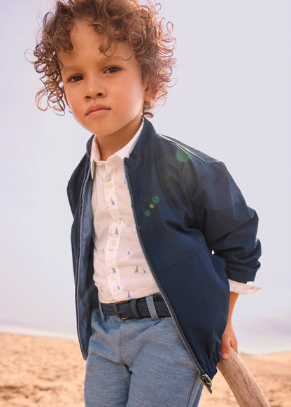 Giacca vento reversibile lino