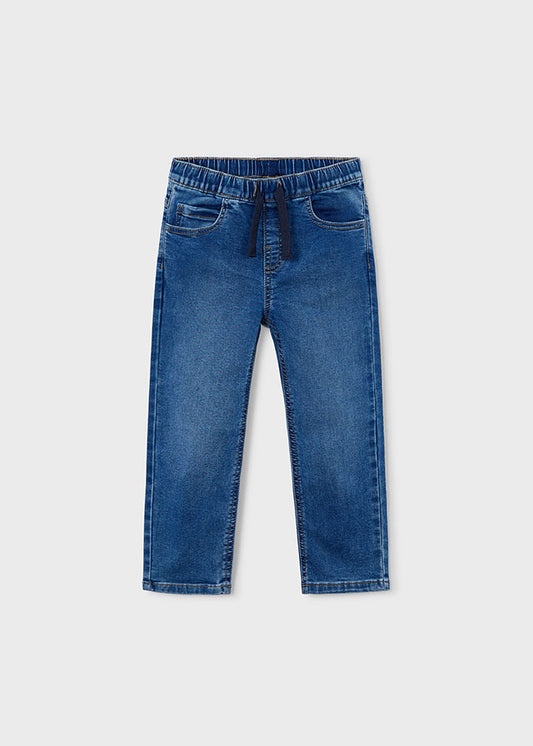 Soft denim jogger pants