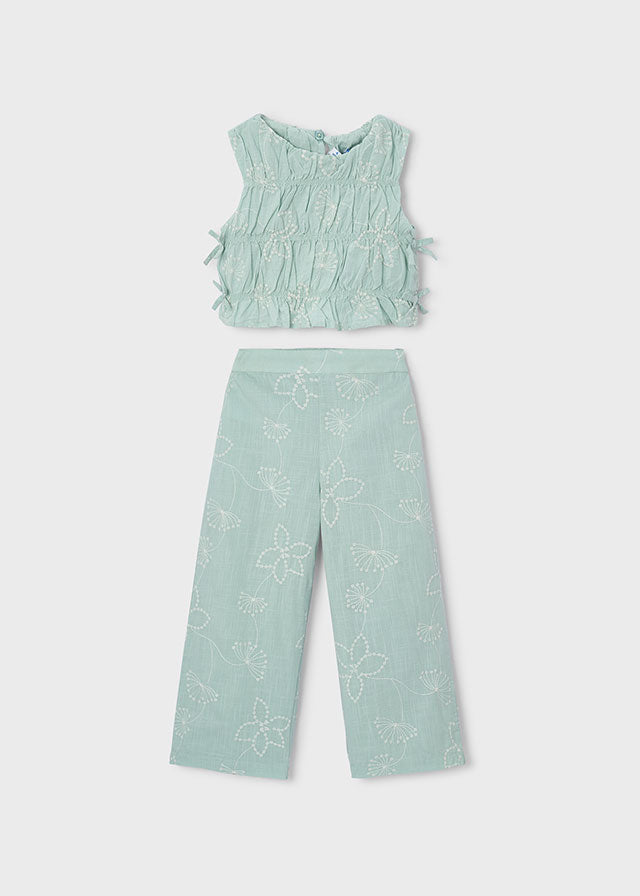 Comp. pantalone lungo ricamo