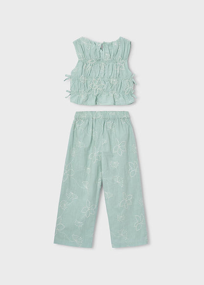 Comp. pantalone lungo ricamo
