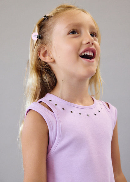 Cut-out studded dress