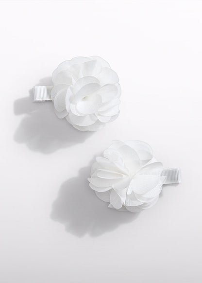 Set fermagli fiori chiffon
