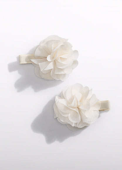 Set fermagli fiori chiffon