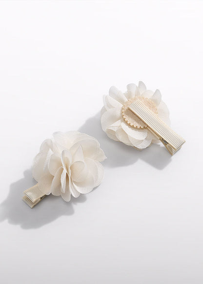 Set fermagli fiori chiffon
