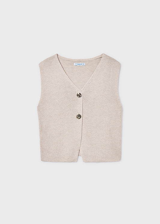 Top tricot bottoni