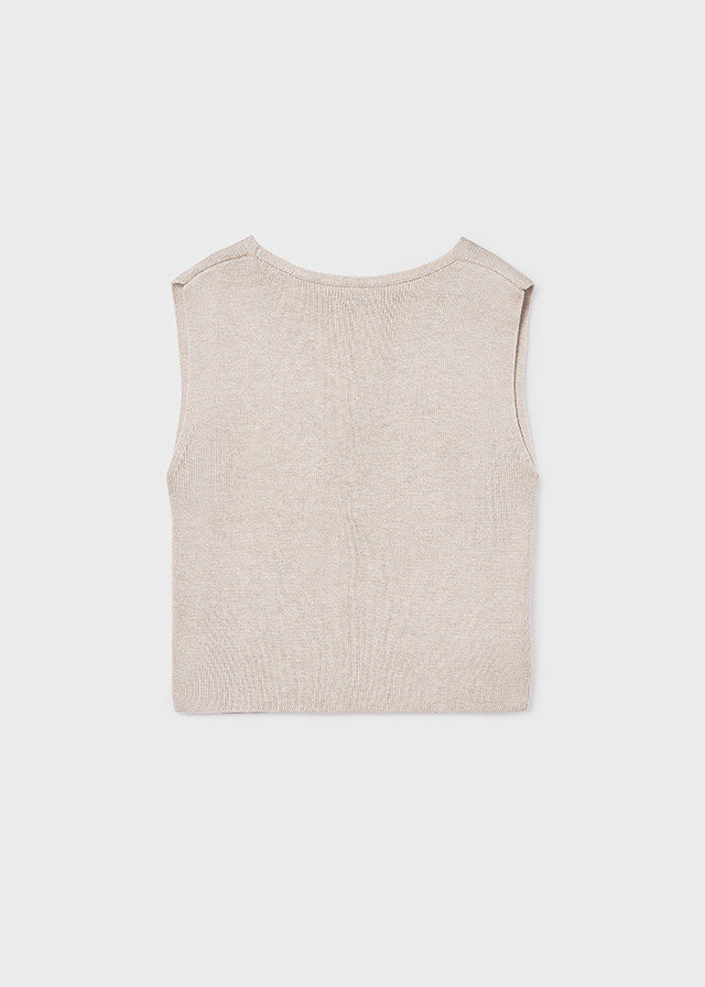 Top tricot bottoni