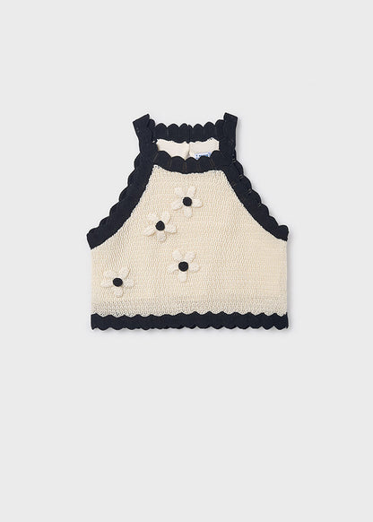 Top tricot fiori