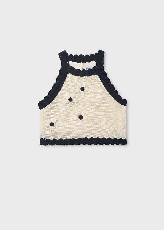 Top tricot fiori