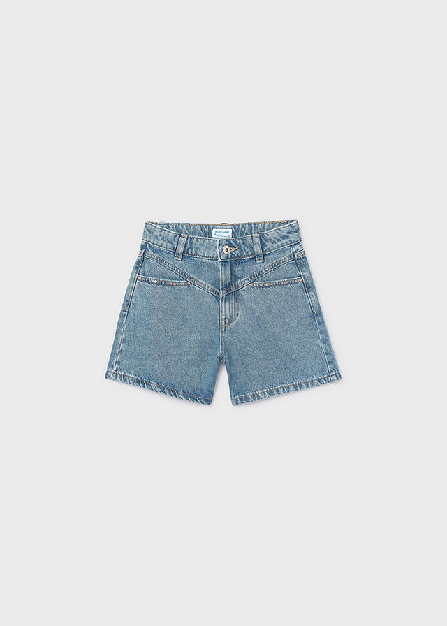 Pantalone corto jeans borchie