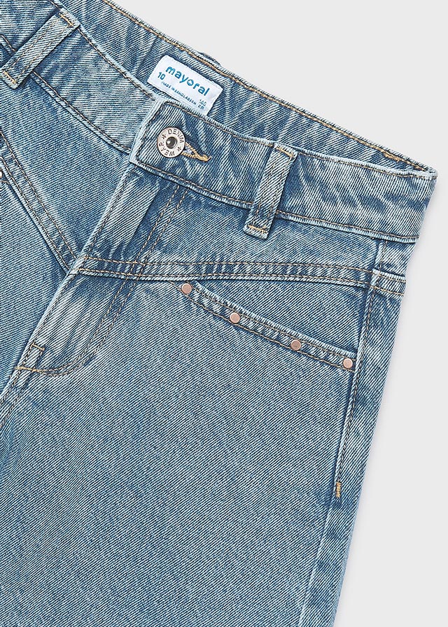 Pantalone corto jeans borchie