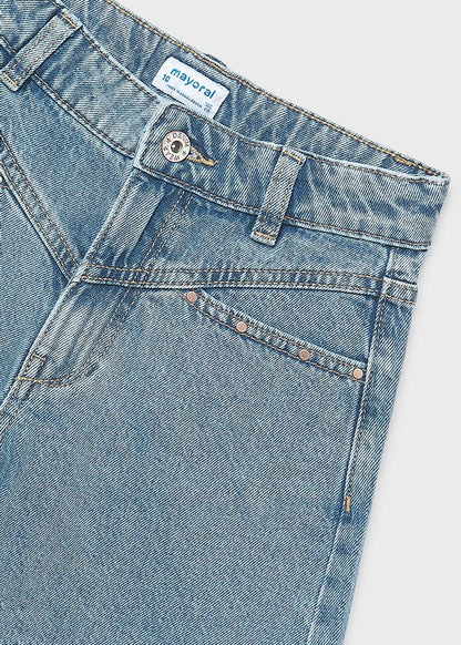 Pantalone corto jeans borchie