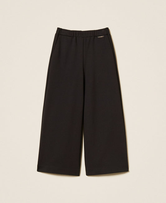 Pantalone ragazza Twinset nero cropped in punto Milano, fronte