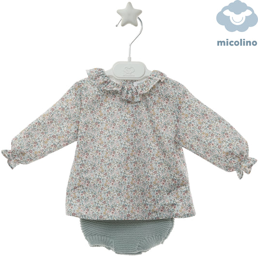 Blusa a fiori e culotte del completo neonata Micolino