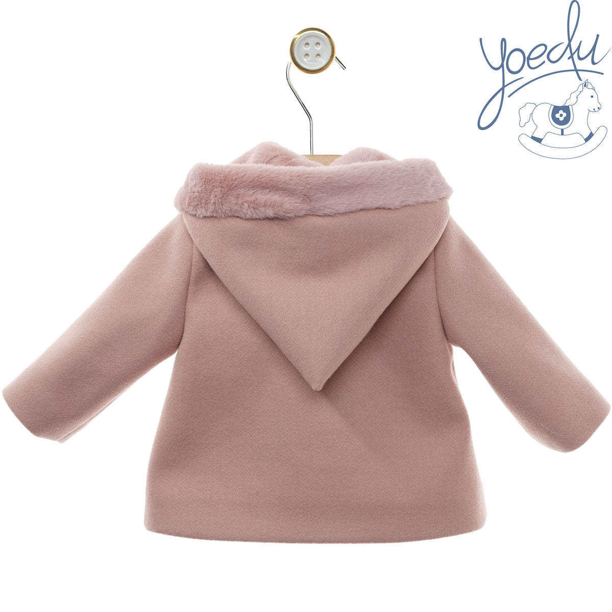 Retro del cappotto bambina Yoedu rosa con cappuccio