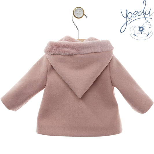 Retro del cappotto bambina Yoedu rosa con cappuccio