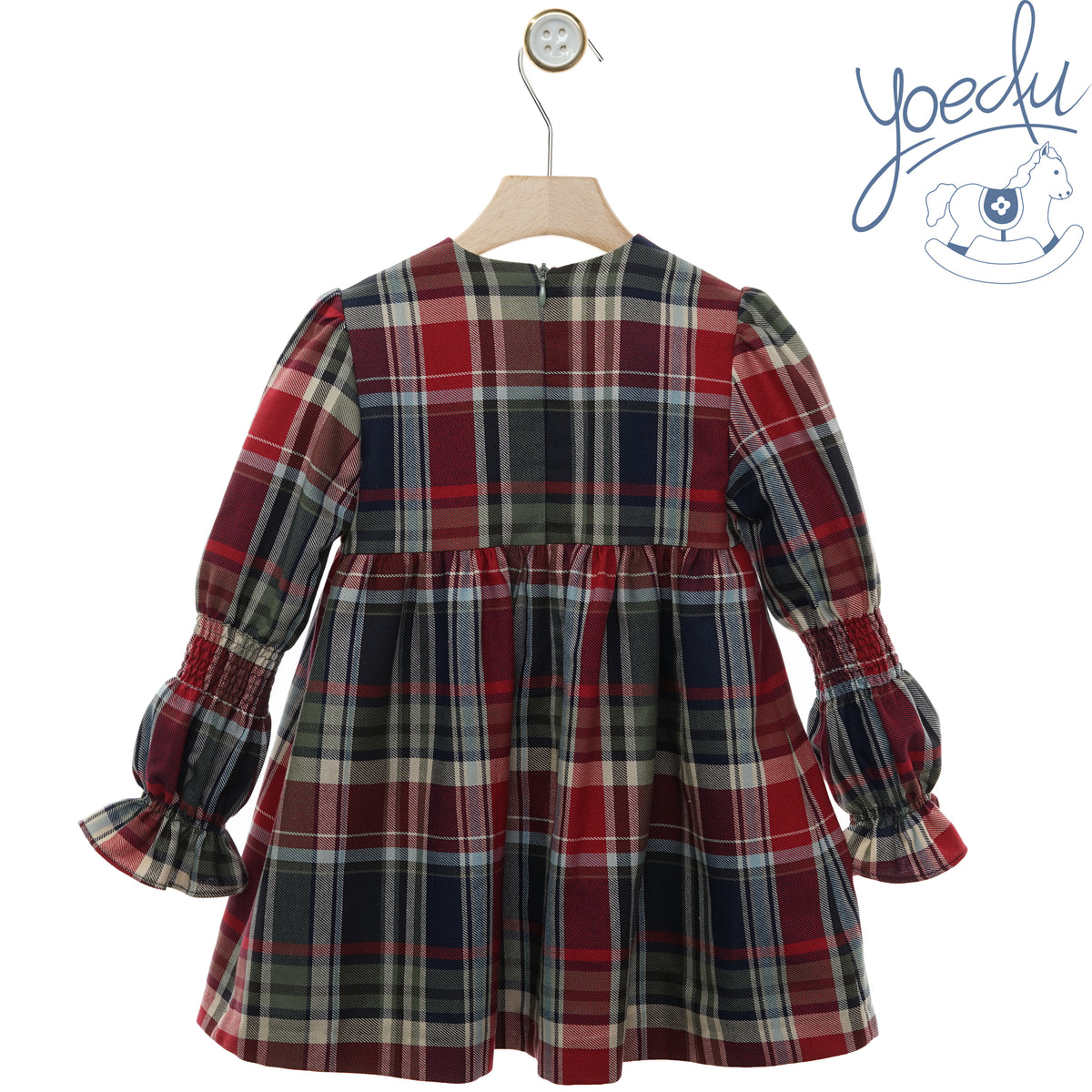 Retro del vestito bambina Yoedu scozzese