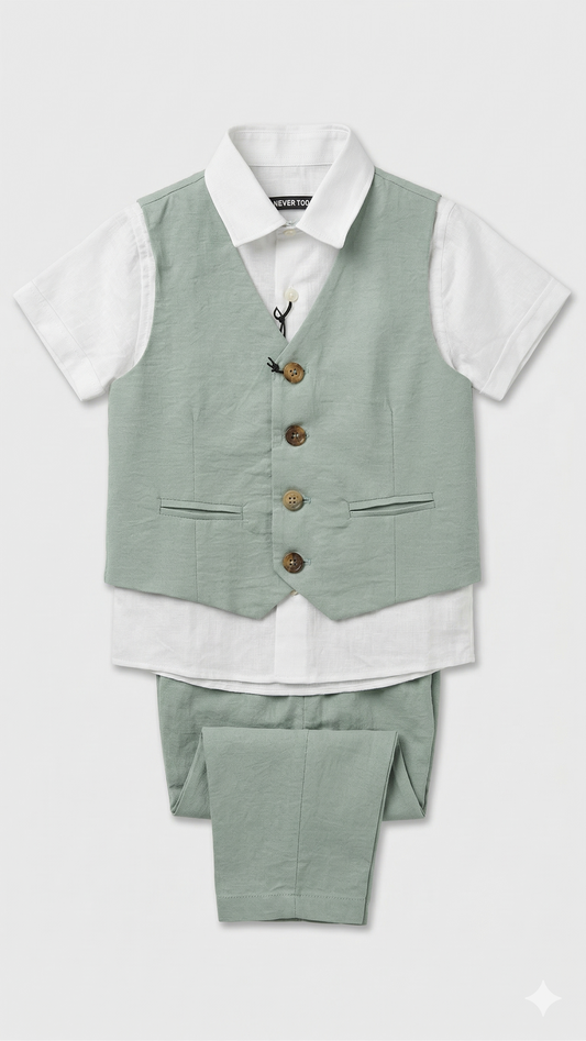 Completo gilet, camicia e pantalone