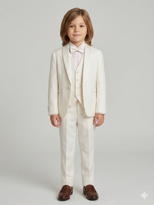 Abito Paggetto bianco con camicia e papillon