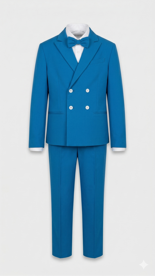 Completo Comunione azzurro con camicia e papillon