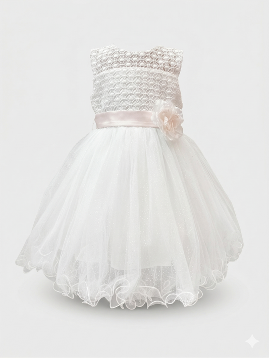 Abito battesimo bianco con fascetta
