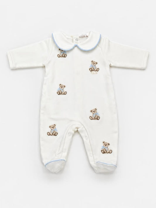 Tutina neonato Le Bebé panna con orsetti ricamati