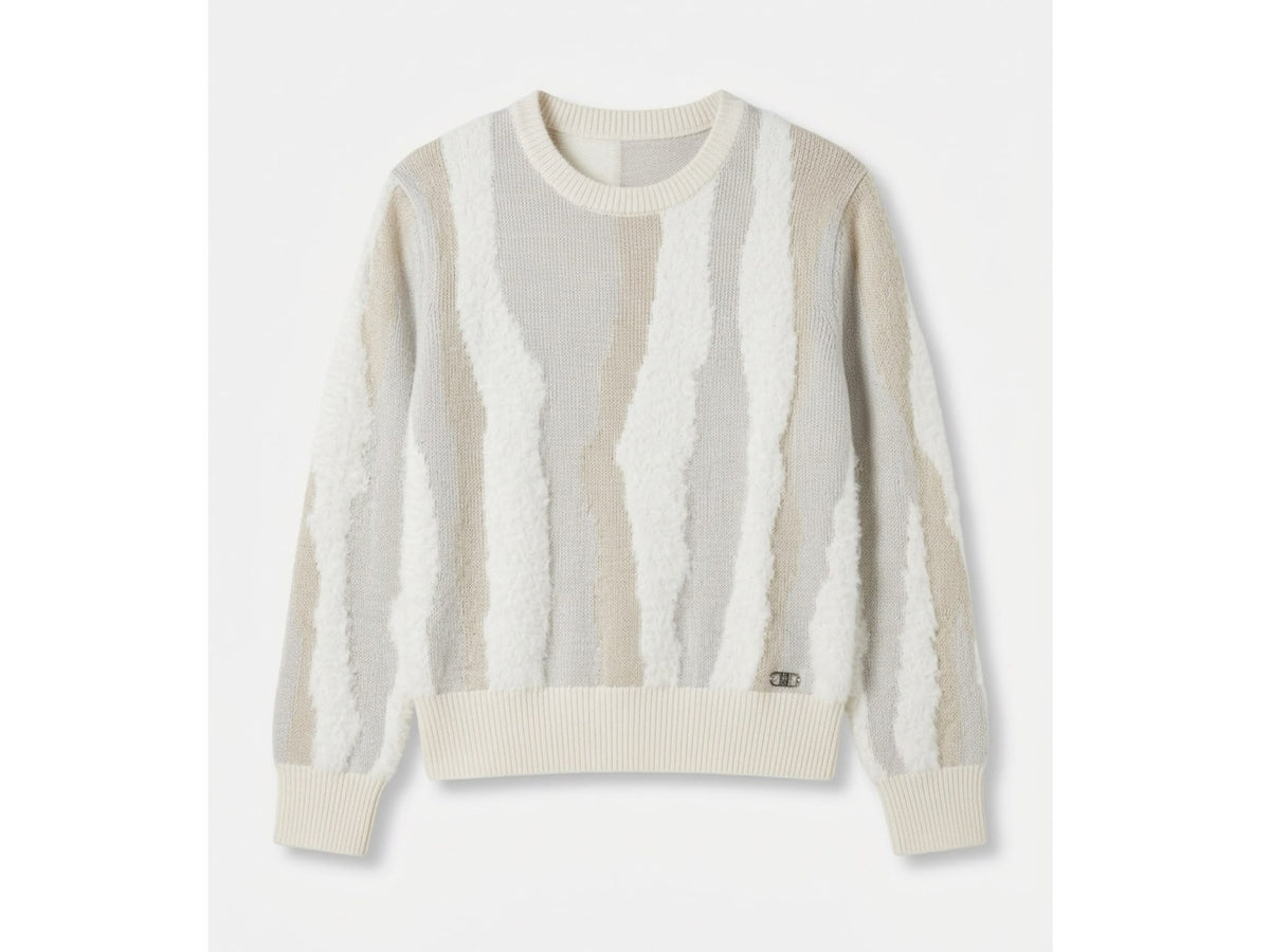 Maglione ragazza Liu Jo bianco panna con motivo astratto