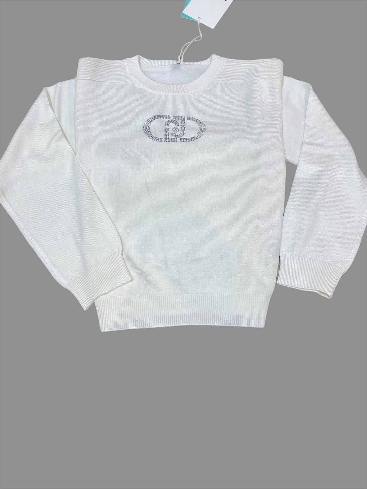 Maglia ragazza Liu Jo bianca con logo decorato
